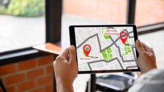 Route to a Great Net Promoter Score (NPS) displayed on a tablet GPS